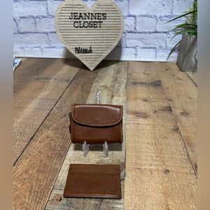 Vintage Coach Multifunction Wallet #7219 British Tan 1990's and card holder